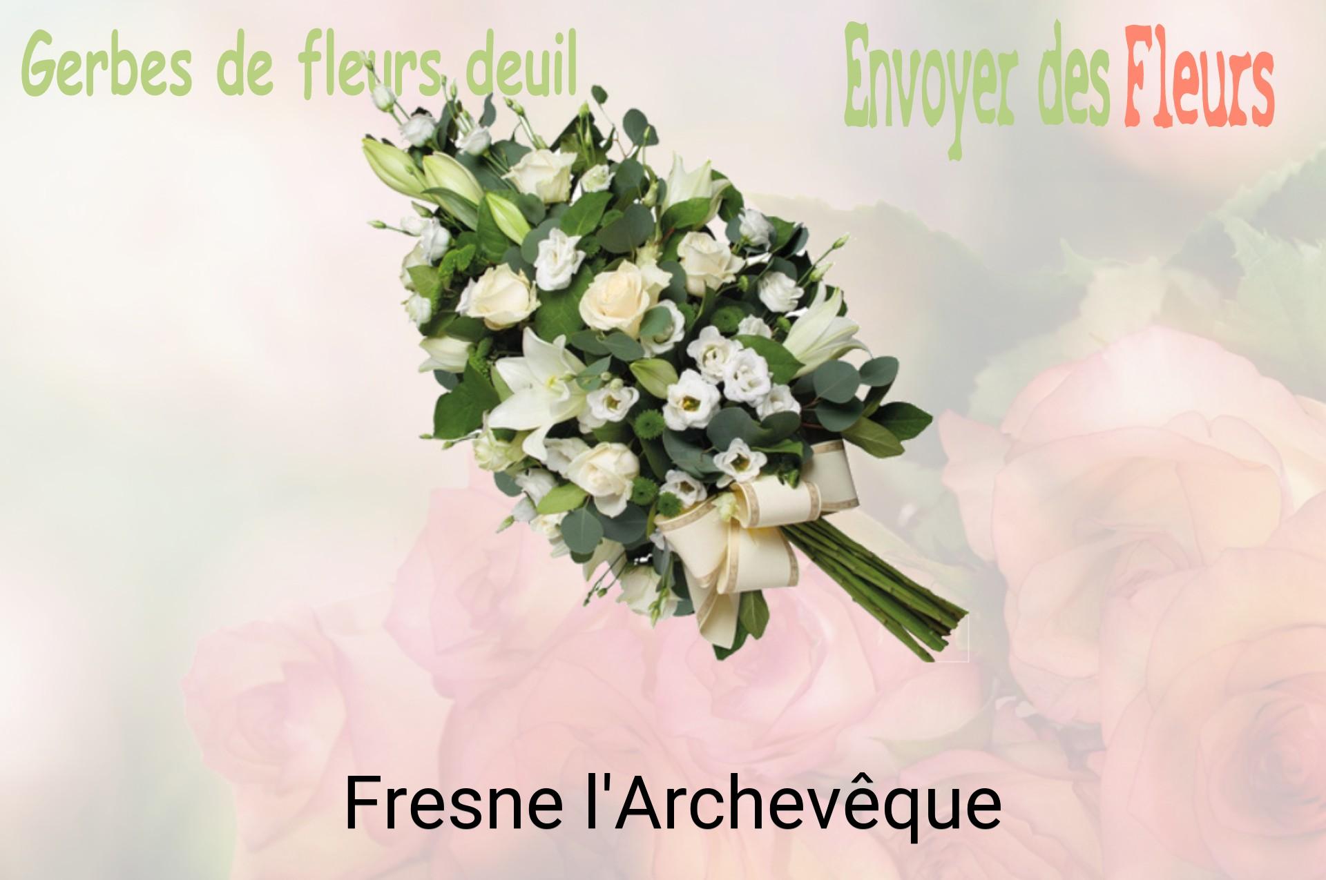 Gerbe de fleurs de deuil livrée à Fresne-l'Archevêque